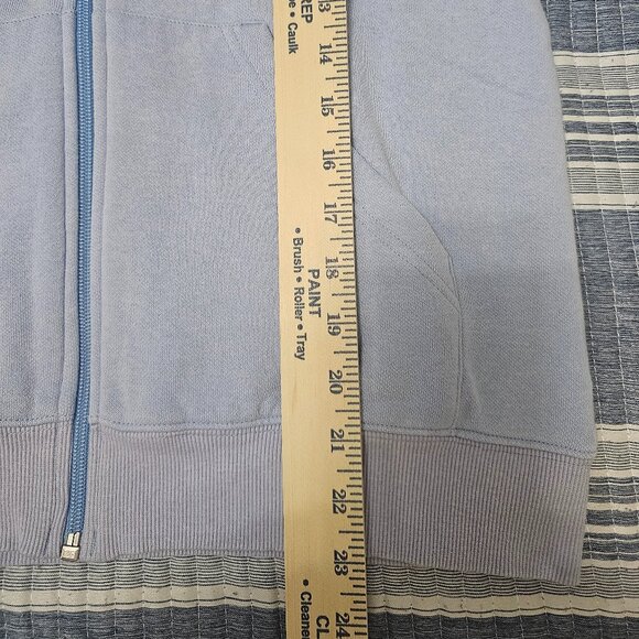 ❌SOLD❌ Adidas Light Blue Essentials 3-Stripes Fleece Full-Zip Hoodie - Size M - Picture 6 of 6
